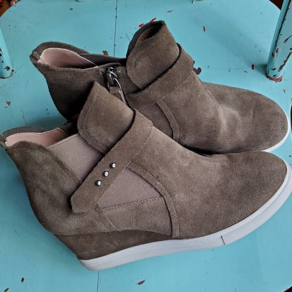 Paolo Taupe Suede Ankle Booties